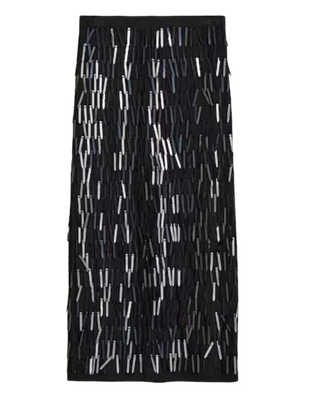 Fringe Sequin Skirt